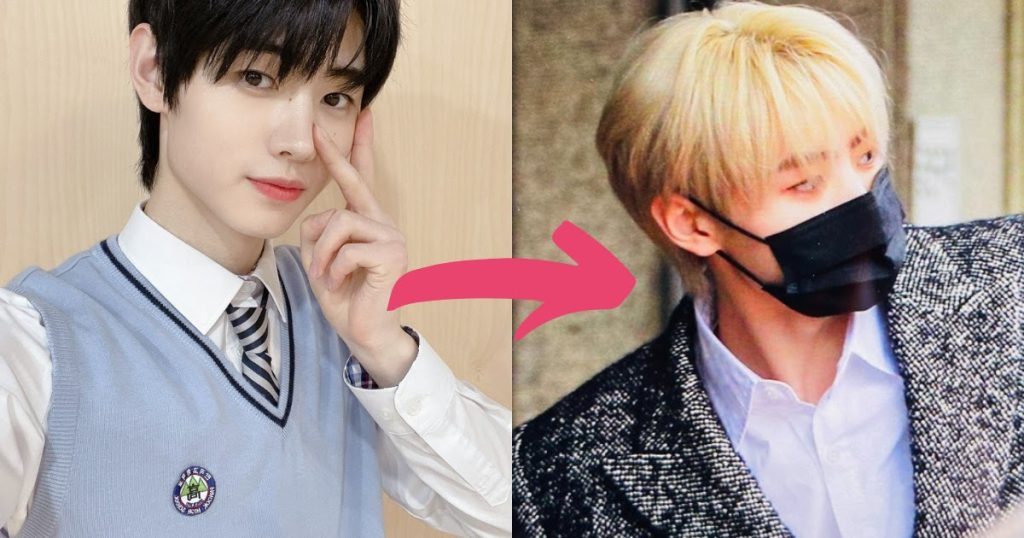 Sunghoon d’ENHYPEN s’affiche avec de nouveaux cheveux blonds argentés.