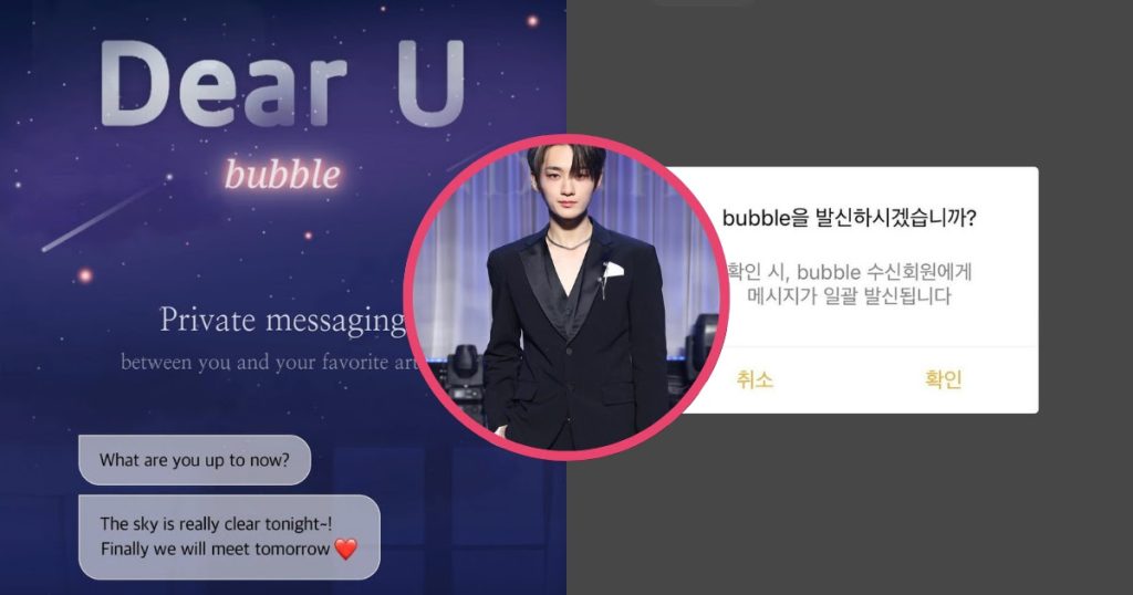 Voici les trois étapes que votre idole doit franchir pour envoyer un seul message sur Dear U. Bubble.