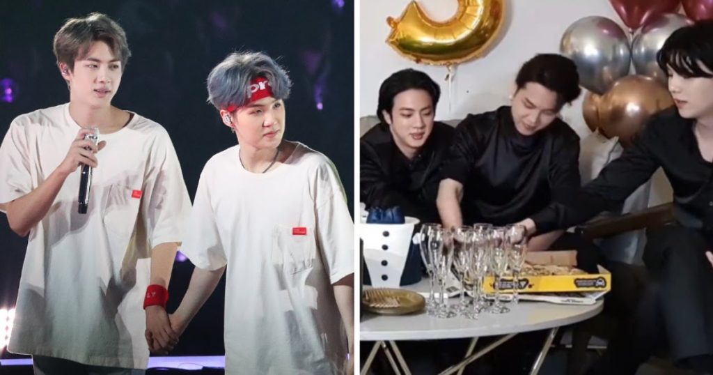 La façon dont Suga de BTS s’est occupé de Jin tout au long des 2022 GRAMMYs montre sa vraie personnalité