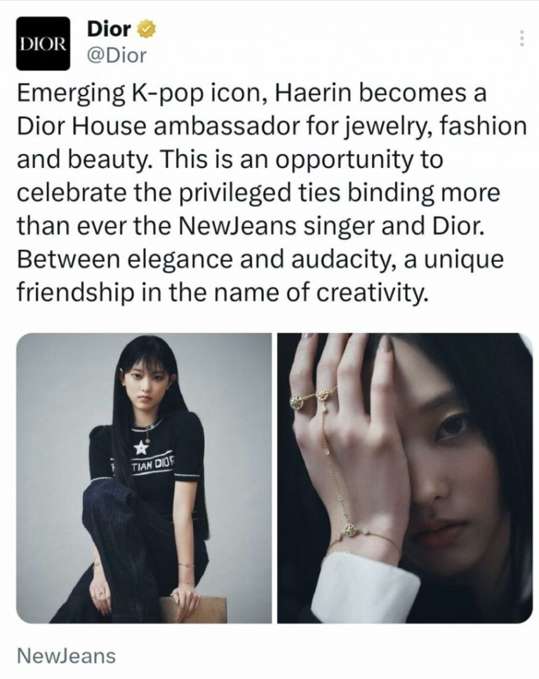 Dior deleted ambassador announcement for NewJeans Haerin, did she lose her title?